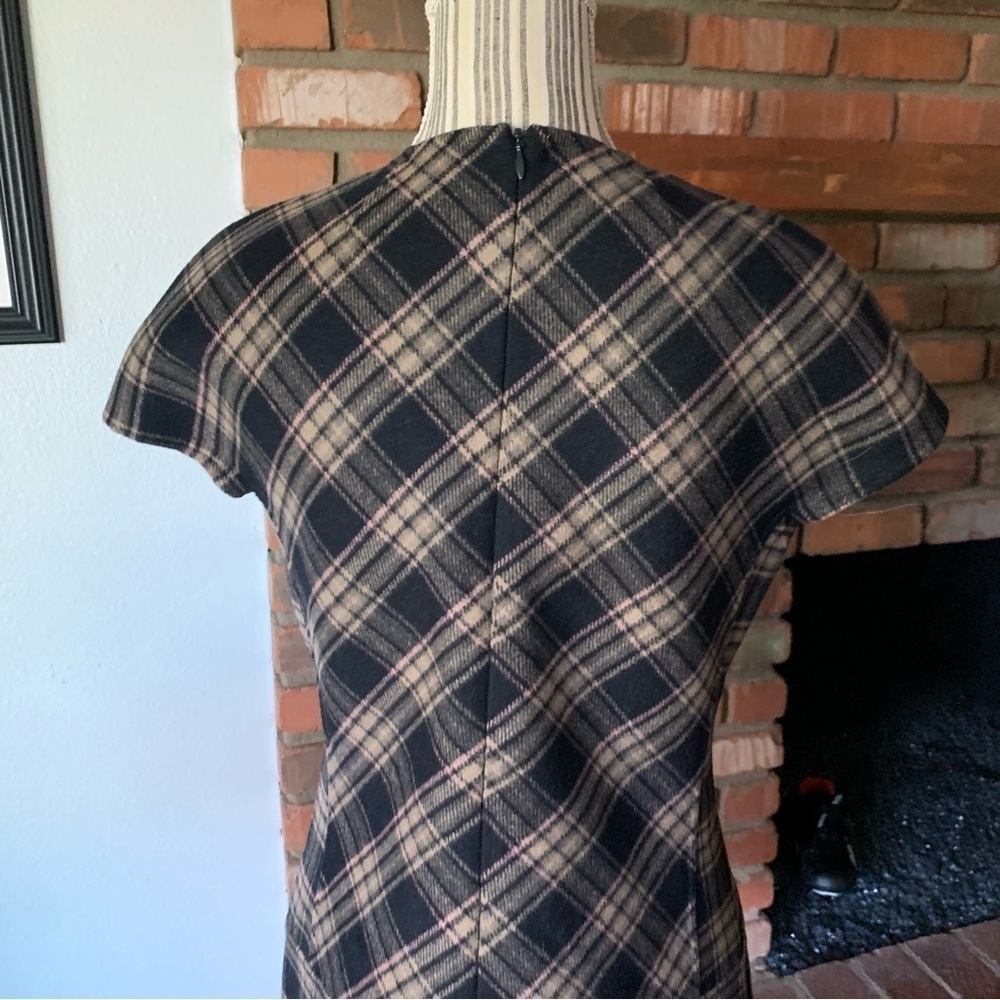 MaxMara Weekend Orense Tartan Print Wool Blend Sheath Dress Sz 4 - Picture 7 of 9